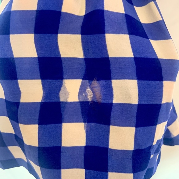 Diane Von Furstenberg 100% Silk Check Romper - Picture 6 of 6